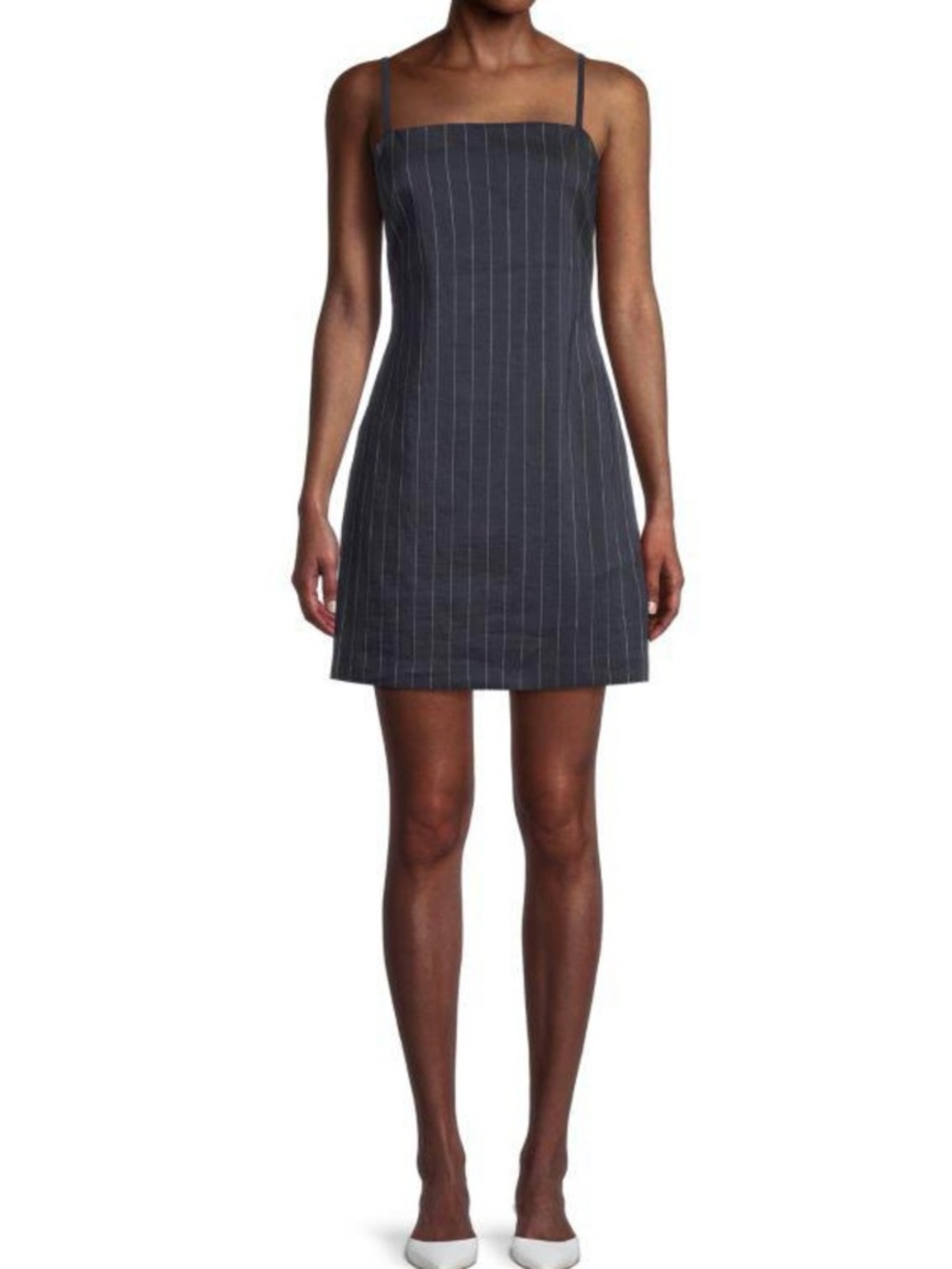 Theory Navy Pinstripe Mini Dress